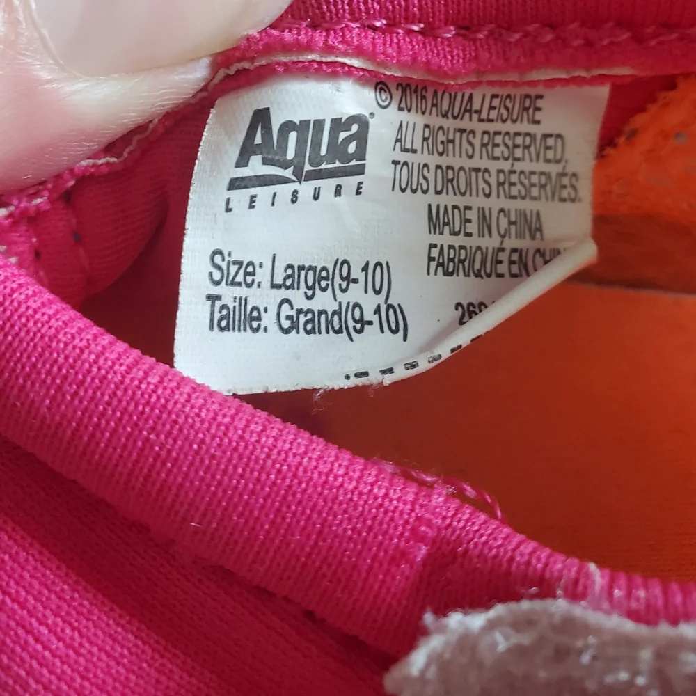 AQUA Toddler Girl Size 9 Pink and Orange Water Shoes with Breathable Mesh
